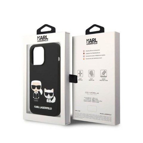 Karl Lagerfeld Liquid Silicone Karl & Choupette MagSafe - Etui iPhone 14 Pro (czarny) Karl Lagerfeld Liquid Silicone Karl & Choupette MagSafe - Etui iPhone 14 Pro (czarny)