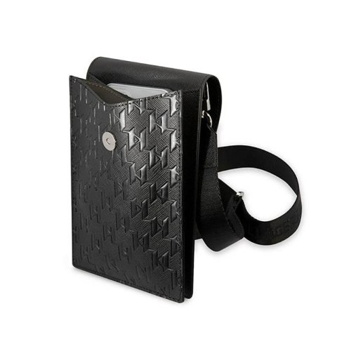Karl Lagerfeld Monogram Plate Wallet Phone Bag - Torba na smartfona i akcesoria (czarny) Karl Lagerfeld Monogram Plate Wallet Phone Bag - Torba na smartfona i akcesoria (czarny)