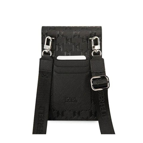Karl Lagerfeld Monogram Plate Wallet Phone Bag - Torba na smartfona i akcesoria (czarny) Karl Lagerfeld Monogram Plate Wallet Phone Bag - Torba na smartfona i akcesoria (czarny)
