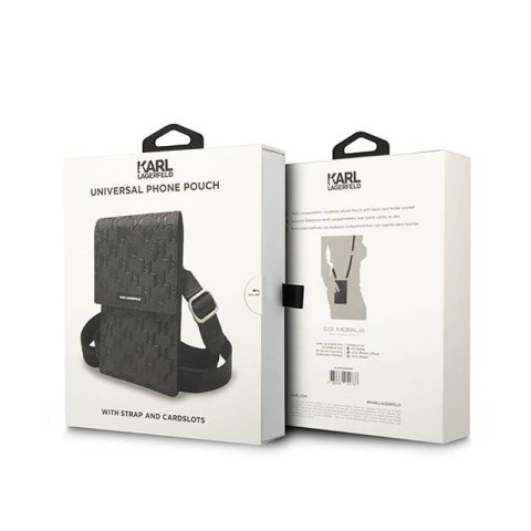 Karl Lagerfeld Monogram Plate Wallet Phone Bag - Torba na smartfona i akcesoria (czarny) Karl Lagerfeld Monogram Plate Wallet Phone Bag - Torba na smartfona i akcesoria (czarny)