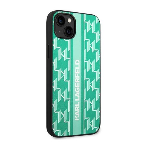 Karl Lagerfeld Monogram Stripe - Etui iPhone 14 Plus (zielony) Karl Lagerfeld Monogram Stripe - Etui iPhone 14 Plus (zielony)