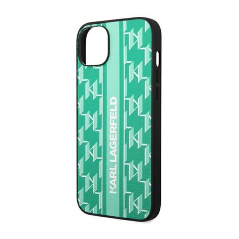 Karl Lagerfeld Monogram Stripe - Etui iPhone 14 Plus (zielony) Karl Lagerfeld Monogram Stripe - Etui iPhone 14 Plus (zielony)