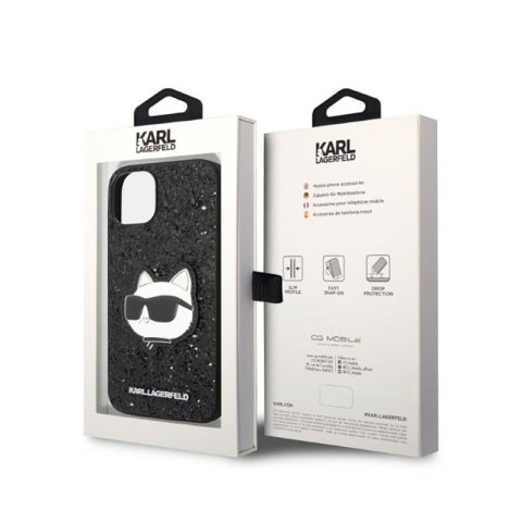 Karl Lagerfeld NFT Glitter Choupette Patch - Etui iPhone 14 Plus (czarny) Karl Lagerfeld NFT Glitter Choupette Patch - Etui iPhone 14 Plus (czarny)