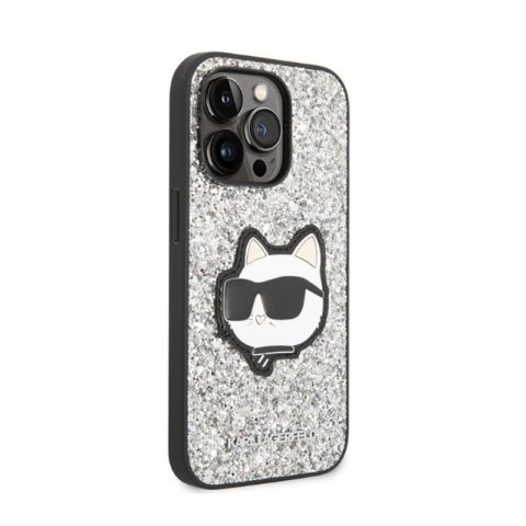 Karl Lagerfeld NFT Glitter Choupette Patch - Etui iPhone 14 Pro (srebrny) Karl Lagerfeld NFT Glitter Choupette Patch - Etui iPhone 14 Pro (srebrny)