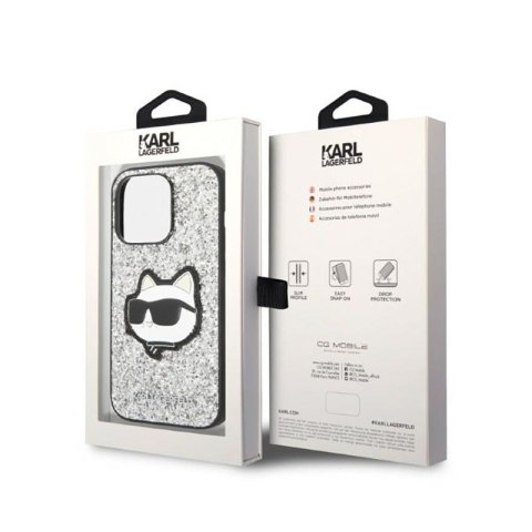 Karl Lagerfeld NFT Glitter Choupette Patch - Etui iPhone 14 Pro (srebrny) Karl Lagerfeld NFT Glitter Choupette Patch - Etui iPhone 14 Pro (srebrny)
