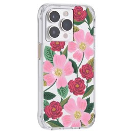 Rifle Paper Clear - Etui iPhone 14 Pro Max zdobione złotem (Rose Garden)