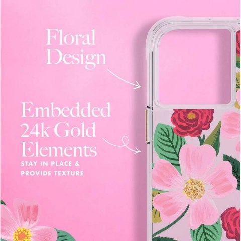 Rifle Paper Clear - Etui iPhone 14 Pro Max zdobione złotem (Rose Garden) Rifle Paper Clear - Etui iPhone 14 Pro Max zdobione złotem (Rose Garden)