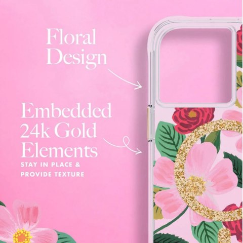 Rifle Paper Clear MagSafe - Etui iPhone 14 / iPhone 13 zdobione złotem (Rose Garden) Rifle Paper Clear MagSafe - Etui iPhone 14 / iPhone 13 zdobione złotem (Rose Garden)