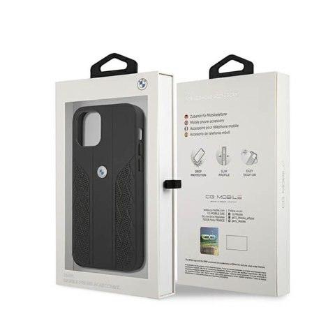 BMW Leather Curve Perforate - Etui iPhone 12 mini (czarny) BMW Leather Curve Perforate - Etui iPhone 12 mini (czarny)