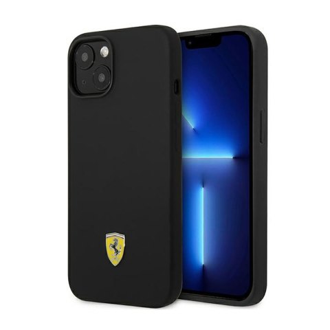 Ferrari Silicone Metal Logo - Etui iPhone 14 (czarny) Ferrari Silicone Metal Logo - Etui iPhone 14 (czarny)