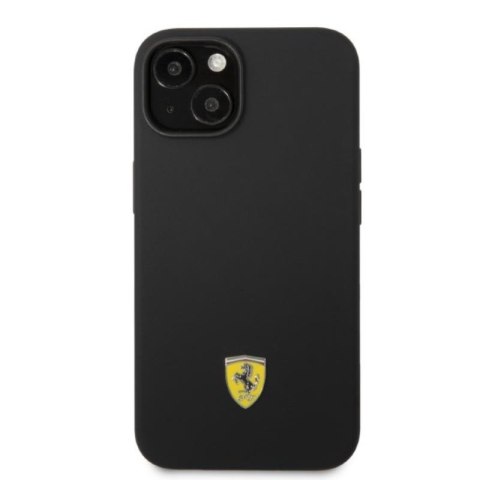 Ferrari Silicone Metal Logo MagSafe - Etui iPhone 14 (czarny) Ferrari Silicone Metal Logo MagSafe - Etui iPhone 14 (czarny)