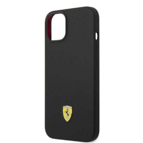 Ferrari Silicone Metal Logo MagSafe - Etui iPhone 14 (czarny) Ferrari Silicone Metal Logo MagSafe - Etui iPhone 14 (czarny)