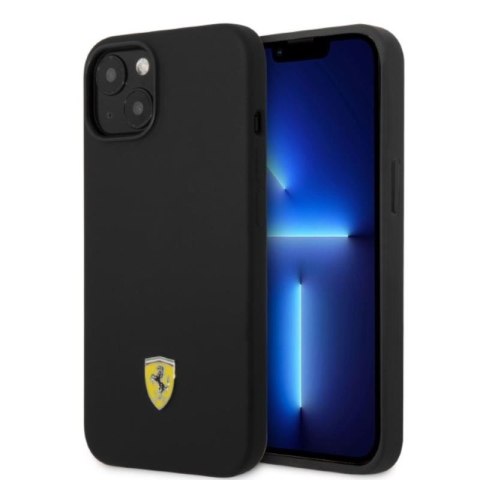 Ferrari Silicone Metal Logo MagSafe - Etui iPhone 14 (czarny) Ferrari Silicone Metal Logo MagSafe - Etui iPhone 14 (czarny)