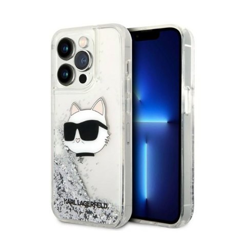 Karl Lagerfeld Liquid Glitter NFT Choupette Head - Etui iPhone 14 Pro (srebrny) Karl Lagerfeld Liquid Glitter NFT Choupette Head - Etui iPhone 14 Pro (srebrny)