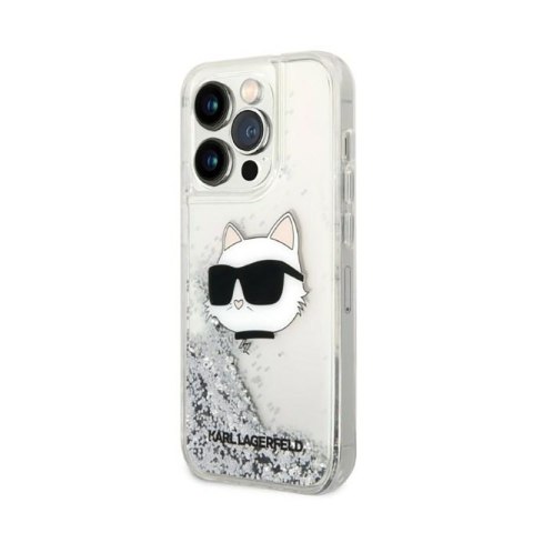 Karl Lagerfeld Liquid Glitter NFT Choupette Head - Etui iPhone 14 Pro (srebrny) Karl Lagerfeld Liquid Glitter NFT Choupette Head - Etui iPhone 14 Pro (srebrny)