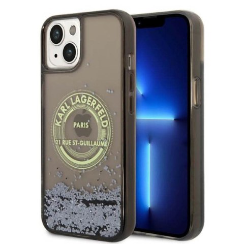 Karl Lagerfeld Liquid Glitter Round RSG Logo Case - Etui iPhone 14 Plus (czarny) Karl Lagerfeld Liquid Glitter Round RSG Logo Case - Etui iPhone 14 Plus (czarny)