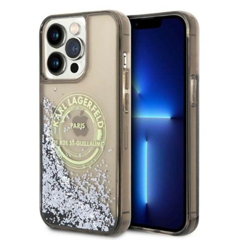 Karl Lagerfeld Liquid Glitter Round RSG Logo Case - Etui iPhone 14 Pro Max (czarny) Karl Lagerfeld Liquid Glitter Round RSG Logo Case - Etui iPhone 14 Pro Max (czarny)