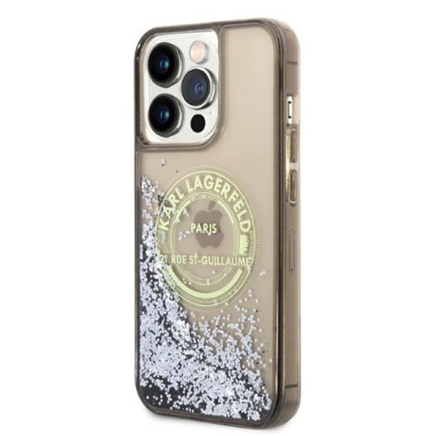Karl Lagerfeld Liquid Glitter Round RSG Logo Case - Etui iPhone 14 Pro Max (czarny) Karl Lagerfeld Liquid Glitter Round RSG Logo Case - Etui iPhone 14 Pro Max (czarny)