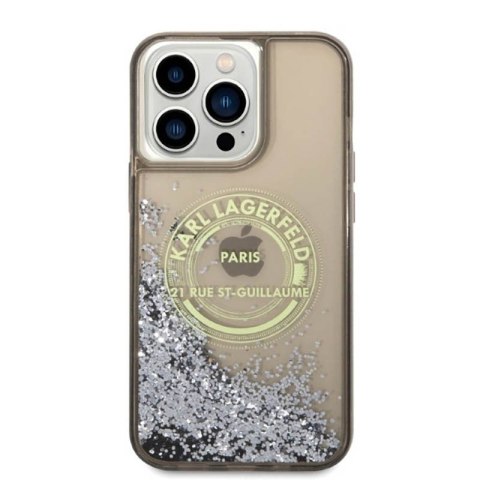 Karl Lagerfeld Liquid Glitter Round RSG Logo Case - Etui iPhone 14 Pro Max (czarny) Karl Lagerfeld Liquid Glitter Round RSG Logo Case - Etui iPhone 14 Pro Max (czarny)