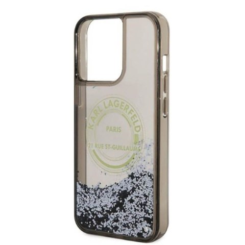 Karl Lagerfeld Liquid Glitter Round RSG Logo Case - Etui iPhone 14 Pro Max (czarny) Karl Lagerfeld Liquid Glitter Round RSG Logo Case - Etui iPhone 14 Pro Max (czarny)
