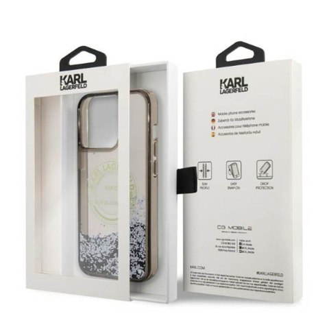 Karl Lagerfeld Liquid Glitter Round RSG Logo Case - Etui iPhone 14 Pro Max (czarny) Karl Lagerfeld Liquid Glitter Round RSG Logo Case - Etui iPhone 14 Pro Max (czarny)