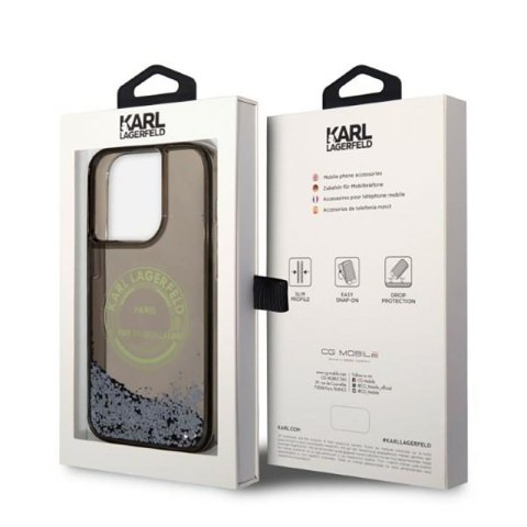 Karl Lagerfeld Liquid Glitter Round RSG Logo Case - Etui iPhone 14 Pro (czarny) Karl Lagerfeld Liquid Glitter Round RSG Logo Case - Etui iPhone 14 Pro (czarny)