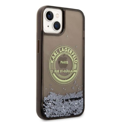 Karl Lagerfeld Liquid Glitter Round RSG Logo Case - Etui iPhone 14 (czarny) Karl Lagerfeld Liquid Glitter Round RSG Logo Case - Etui iPhone 14 (czarny)