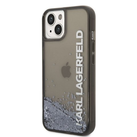 Karl Lagerfeld Liquid Glitter Translucent Elongated Logo Case - Etui iPhone 14 Plus (czarny) Karl Lagerfeld Liquid Glitter Translucent Elongated Logo Case - Etui iPhone 14 Plus (czarny)