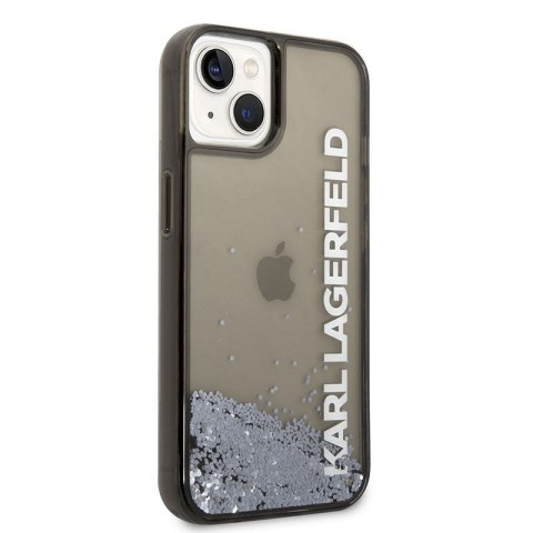 Karl Lagerfeld Liquid Glitter Translucent Elongated Logo Case - Etui iPhone 14 Plus (czarny) Karl Lagerfeld Liquid Glitter Translucent Elongated Logo Case - Etui iPhone 14 Plus (czarny)