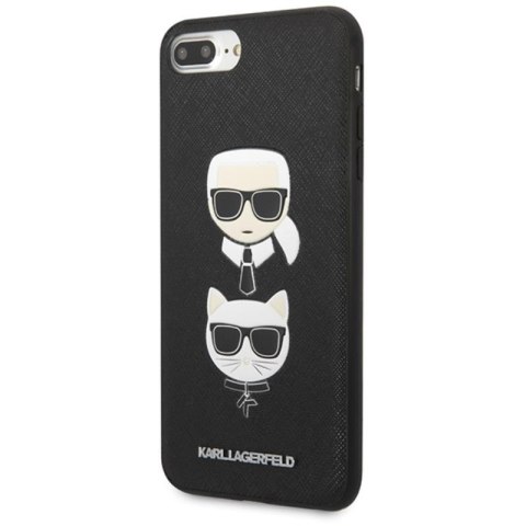 Karl Lagerfeld Saffiano Karl & Choupette Heads - Etui iPhone 8 Plus / 7 Plus (czarny) Karl Lagerfeld Saffiano Karl & Choupette Heads - Etui iPhone 8 Plus / 7 Plus (czarny)