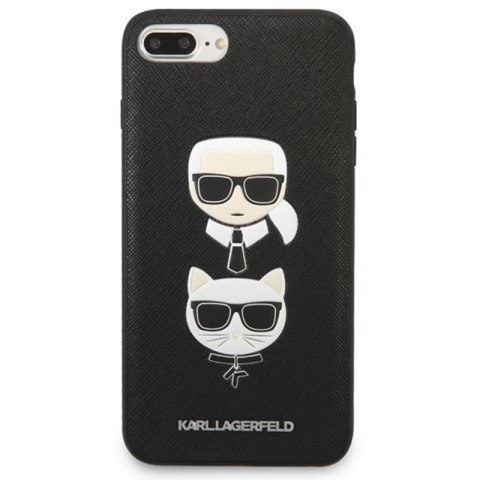 Karl Lagerfeld Saffiano Karl & Choupette Heads - Etui iPhone 8 Plus / 7 Plus (czarny) Karl Lagerfeld Saffiano Karl & Choupette Heads - Etui iPhone 8 Plus / 7 Plus (czarny)