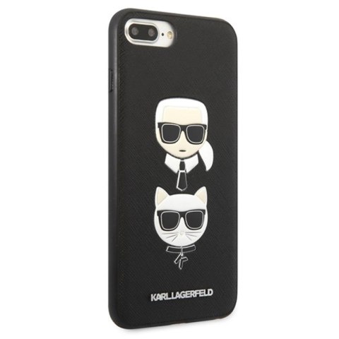 Karl Lagerfeld Saffiano Karl & Choupette Heads - Etui iPhone 8 Plus / 7 Plus (czarny) Karl Lagerfeld Saffiano Karl & Choupette Heads - Etui iPhone 8 Plus / 7 Plus (czarny)