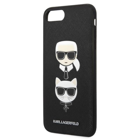 Karl Lagerfeld Saffiano Karl & Choupette Heads - Etui iPhone 8 Plus / 7 Plus (czarny) Karl Lagerfeld Saffiano Karl & Choupette Heads - Etui iPhone 8 Plus / 7 Plus (czarny)