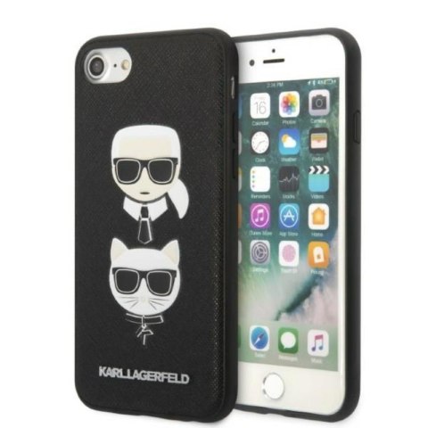 Karl Lagerfeld Saffiano Karl & Choupette Heads - Etui iPhone SE 2022 / SE 2020 / 8 / 7 (czarny) Karl Lagerfeld Saffiano Karl & Choupette Heads - Etui iPhone SE 2022 / SE 2020 / 8 / 7 (czarny)