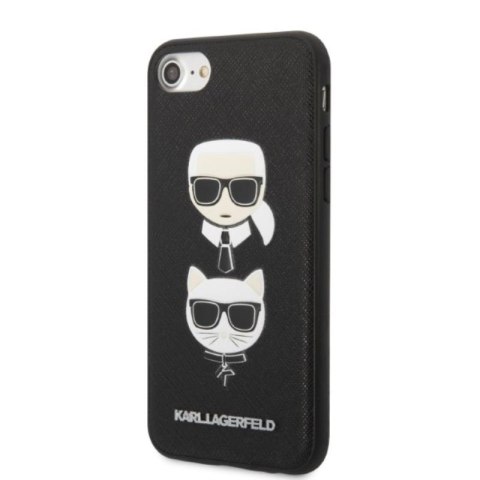 Karl Lagerfeld Saffiano Karl & Choupette Heads - Etui iPhone SE 2022 / SE 2020 / 8 / 7 (czarny) Karl Lagerfeld Saffiano Karl & Choupette Heads - Etui iPhone SE 2022 / SE 2020 / 8 / 7 (czarny)