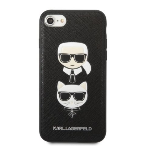 Karl Lagerfeld Saffiano Karl & Choupette Heads - Etui iPhone SE 2022 / SE 2020 / 8 / 7 (czarny) Karl Lagerfeld Saffiano Karl & Choupette Heads - Etui iPhone SE 2022 / SE 2020 / 8 / 7 (czarny)