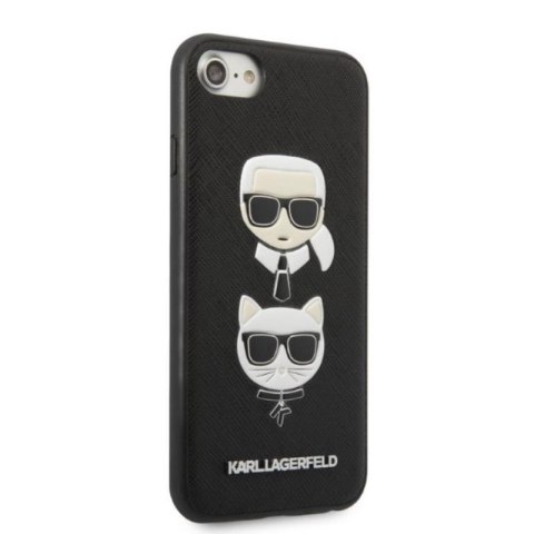 Karl Lagerfeld Saffiano Karl & Choupette Heads - Etui iPhone SE 2022 / SE 2020 / 8 / 7 (czarny) Karl Lagerfeld Saffiano Karl & Choupette Heads - Etui iPhone SE 2022 / SE 2020 / 8 / 7 (czarny)
