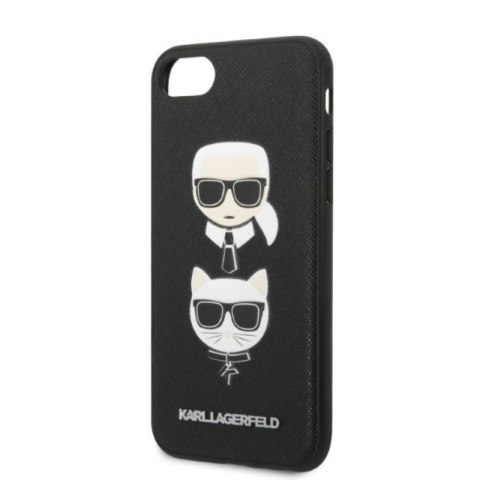 Karl Lagerfeld Saffiano Karl & Choupette Heads - Etui iPhone SE 2022 / SE 2020 / 8 / 7 (czarny) Karl Lagerfeld Saffiano Karl & Choupette Heads - Etui iPhone SE 2022 / SE 2020 / 8 / 7 (czarny)