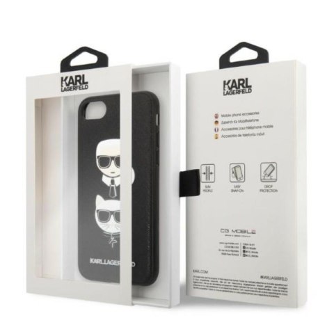 Karl Lagerfeld Saffiano Karl & Choupette Heads - Etui iPhone SE 2022 / SE 2020 / 8 / 7 (czarny) Karl Lagerfeld Saffiano Karl & Choupette Heads - Etui iPhone SE 2022 / SE 2020 / 8 / 7 (czarny)