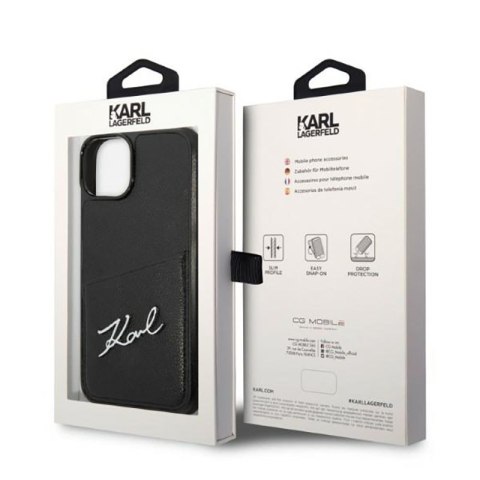 Karl Lagerfeld Signature Logo Cardslot - Etui iPhone 14 Plus (czarny) Karl Lagerfeld Signature Logo Cardslot - Etui iPhone 14 Plus (czarny)