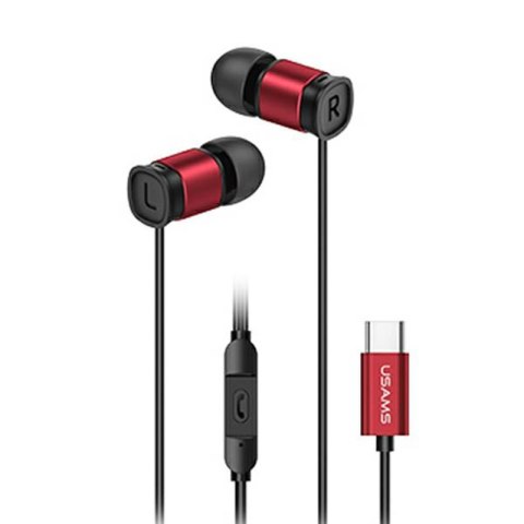 USAMS EP-46 - Słuchawki stereo USB-C (czerwony) USAMS EP-46 - Słuchawki stereo USB-C (czerwony)