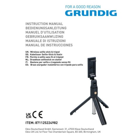 Grundig - Statyw na smartfon / selfie stick Bluetooth Grundig - Statyw na smartfon / selfie stick Bluetooth