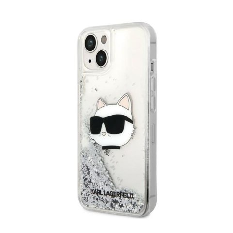 Karl Lagerfeld Liquid Glitter NFT Choupette Head - Etui iPhone 14 Plus (srebrny) Karl Lagerfeld Liquid Glitter NFT Choupette Head - Etui iPhone 14 Plus (srebrny)