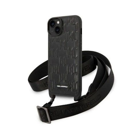 Karl Lagerfeld Monogram Plaque Logo Strap - Etui iPhone 14 Plus (czarny) Karl Lagerfeld Monogram Plaque Logo Strap - Etui iPhone 14 Plus (czarny)