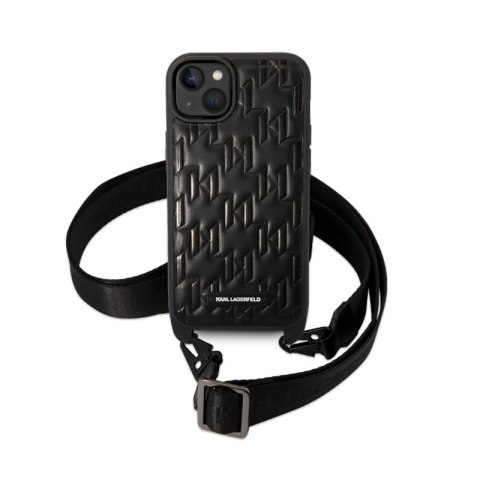 Karl Lagerfeld Monogram Plaque Logo Strap - Etui iPhone 14 Plus (czarny) Karl Lagerfeld Monogram Plaque Logo Strap - Etui iPhone 14 Plus (czarny)