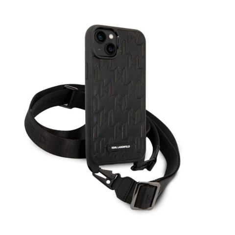 Karl Lagerfeld Monogram Plaque Logo Strap - Etui iPhone 14 Plus (czarny) Karl Lagerfeld Monogram Plaque Logo Strap - Etui iPhone 14 Plus (czarny)