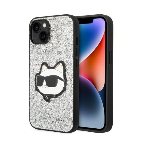 Karl Lagerfeld NFT Glitter Choupette Patch - Etui iPhone 14 Plus (srebrny) Karl Lagerfeld NFT Glitter Choupette Patch - Etui iPhone 14 Plus (srebrny)