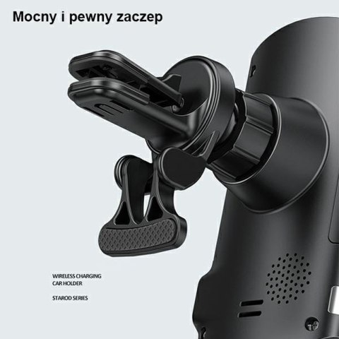 USAMS US-CD133 - Uchwyt samochodowy z ładowaniem bezprzewodowym 10W (czarny) USAMS US-CD133 - Uchwyt samochodowy z ładowaniem bezprzewodowym 10W (czarny)