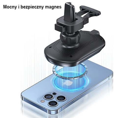 USAMS US-CD182 - Magnetyczny uchwyt samochodowy z ładowaniem bezprzewodowym 15W (czarny) USAMS US-CD182 - Magnetyczny uchwyt samochodowy z ładowaniem bezprzewodowym 15W (czarny)