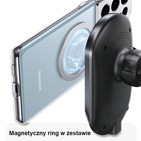 USAMS US-CD182 - Magnetyczny uchwyt samochodowy z ładowaniem bezprzewodowym 15W (czarny) USAMS US-CD182 - Magnetyczny uchwyt samochodowy z ładowaniem bezprzewodowym 15W (czarny)